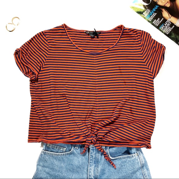 A/X Armani Exchange Tops - [Armani Exchange] Beautiful Striped Front Tie Tee